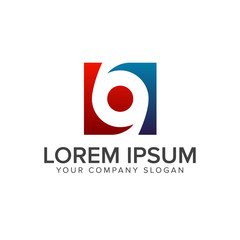 number 6 9 logo. square shapedesign concept template