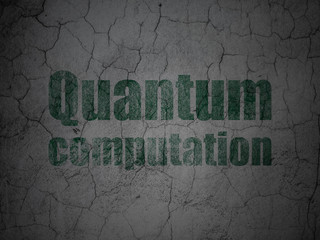 Science concept: Quantum Computation on grunge wall background