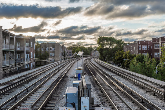 Looking Down The Tracks Of The Chicago El