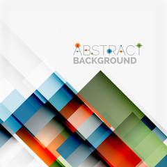 Abstract blocks template design background, simple geometric shapes on white, straight lines and rectangles