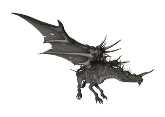 Naklejka premium 3D Rendering Fantasy Dragon on White