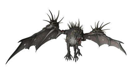 3D Rendering Fantasy Dragon on White