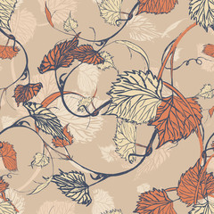 Seamless Wallpaper. Grapevine seamless pattern