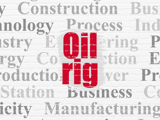 Manufacuring concept: Oil Rig on wall background