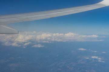 Airplane Wing in Flight from window