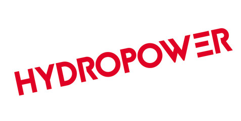 Hydropower rubber stamp. Grunge design with dust scratches. Effects can be easily removed for a clean, crisp look. Color is easily changed.