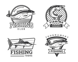 Modern Summer Fishing Logo Badge Illustration
