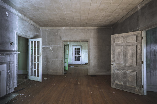 hallway in an abandoned house