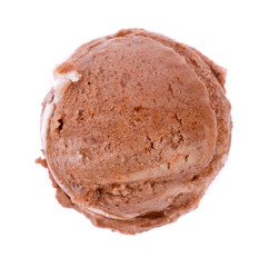 Ice cream scoops on white background