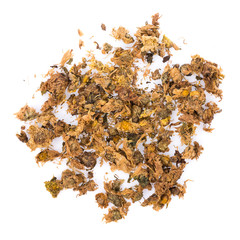 Dried chrysanthemum flowers isolated on white background