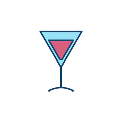 Martini glass colorful icon