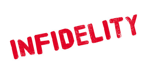 Infidelity rubber stamp. Grunge design with dust scratches. Effects can be easily removed for a clean, crisp look. Color is easily changed.