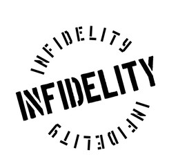 Infidelity rubber stamp. Grunge design with dust scratches. Effects can be easily removed for a clean, crisp look. Color is easily changed.