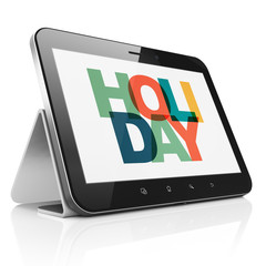Tourism concept: Tablet Computer with Holiday on  display