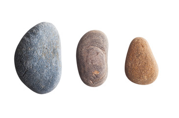 Fototapeta na wymiar Three oval colored pebbles