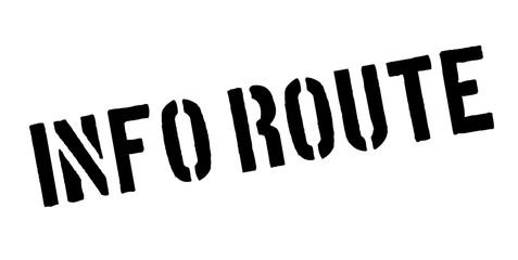 Info Route rubber stamp. Grunge design with dust scratches. Effects can be easily removed for a clean, crisp look. Color is easily changed.