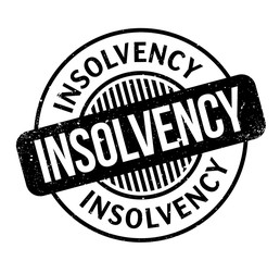 Insolvency rubber stamp. Grunge design with dust scratches. Effects can be easily removed for a clean, crisp look. Color is easily changed.