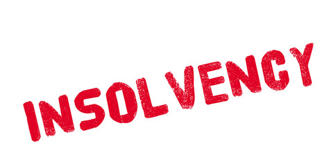 Insolvency rubber stamp. Grunge design with dust scratches. Effects can be easily removed for a clean, crisp look. Color is easily changed.