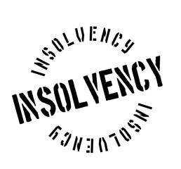 Insolvency rubber stamp. Grunge design with dust scratches. Effects can be easily removed for a clean, crisp look. Color is easily changed.