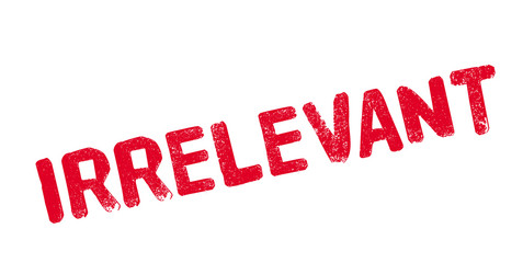 Irrelevant rubber stamp. Grunge design with dust scratches. Effects can be easily removed for a clean, crisp look. Color is easily changed.