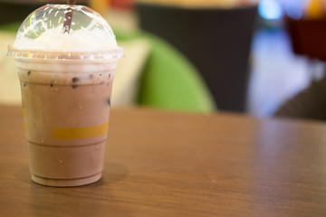Chocolate frappe with whipped cream