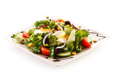 Boiled eggs and vegetables