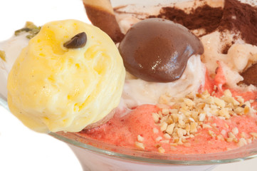 beautiful colored ice cream macro detail