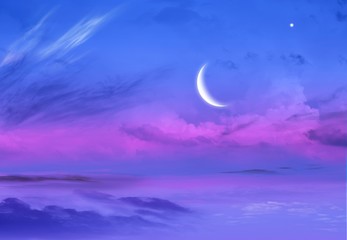 Obraz na płótnie Canvas peaceful sky for the Muslim