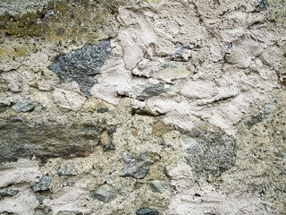 Quarry stone wall with cement