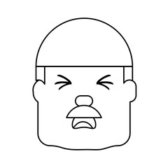 Man with heart attack face cartoon