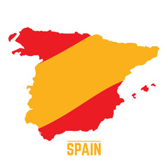 Flag and map of Spain, Vector illustration