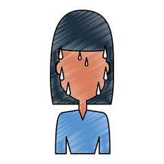 Woman with heart attack face