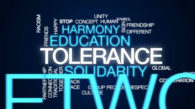 Tolerance animated word cloud, text design animation.
