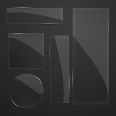 glass plates set on sample background.Vector Illustration. Eps10