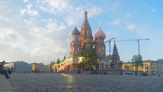 St. Basil's Cathedral On Summer day Timelapse