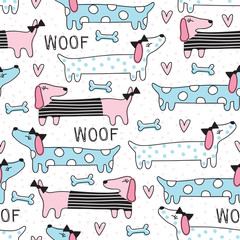 seamless cute dog pattern vector illustration - 165831782