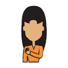 Woman with heart attack face