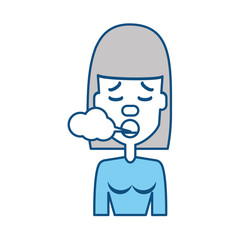 Woman smoking cartoon