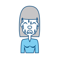 Woman with heart attack face