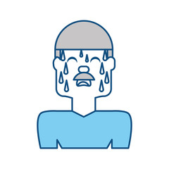 Man with heart attack face cartoon