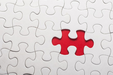 Missing of pieces jigsaw puzzle.