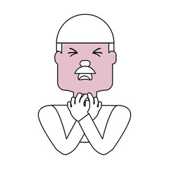 Fototapeta premium Man with heart attack face cartoon