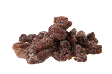 tamarind with sugar dessert isolated on white background