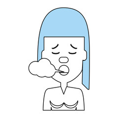 Woman smoking cartoon
