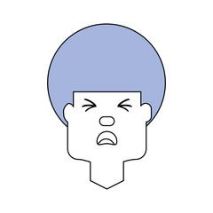 Man with heart attack face cartoon