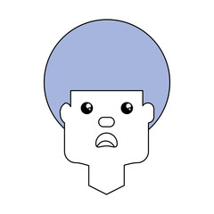 Man with heart attack face cartoon