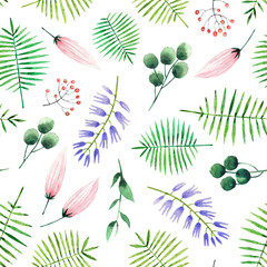 watercolor botanical pattern - 165834541
