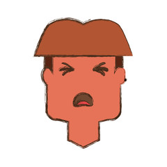 Man with heart attack face cartoon