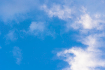 Blue sky with clouds background lines intersect.