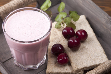 Smoothies with a cherry